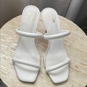 Mix No. 6 White Strappy Heels